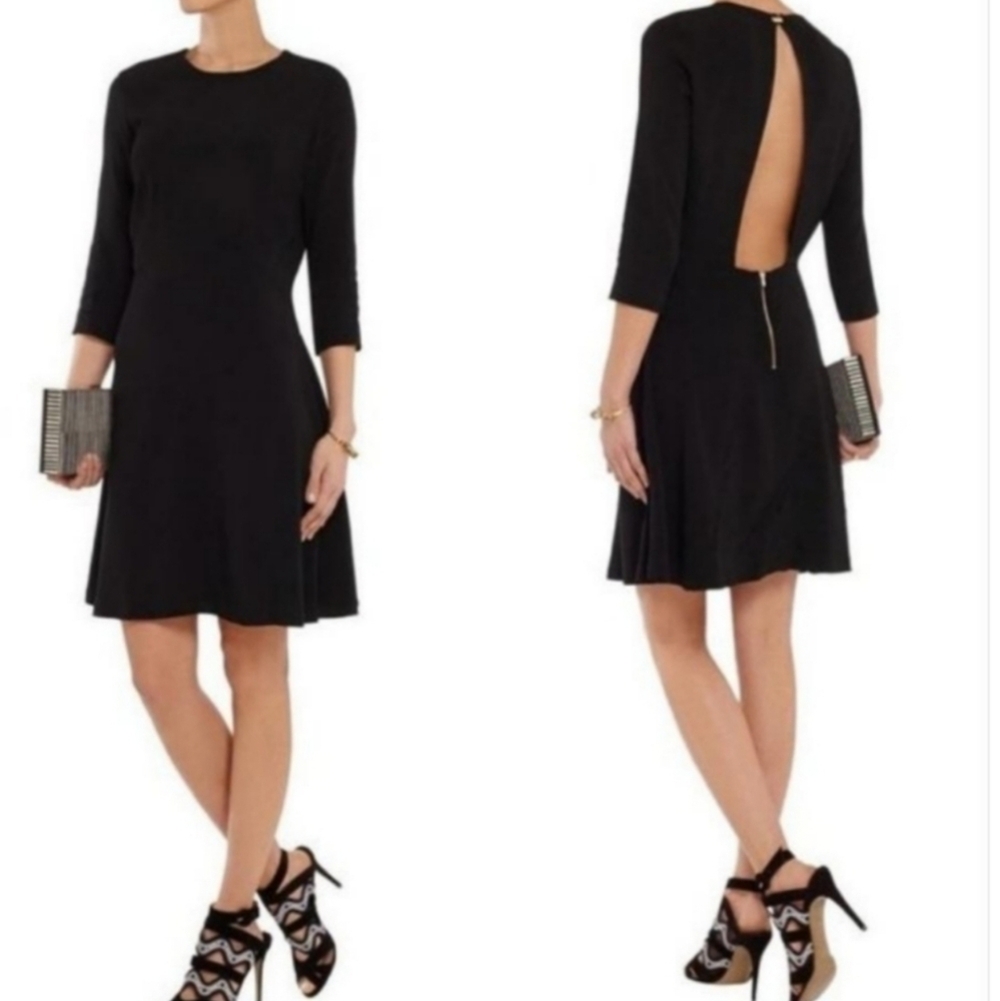 Sandro Nwt Open Back "Requiem" Mini Dress Black Lbd Size 2